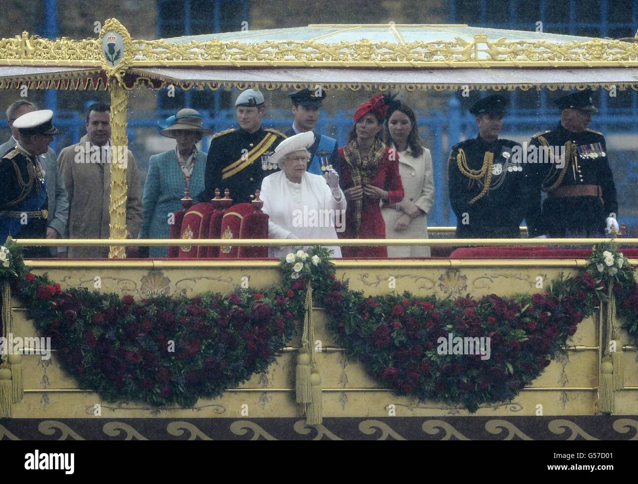 Diamond celebrazioni giubilari - Thames Pageant Foto Stock