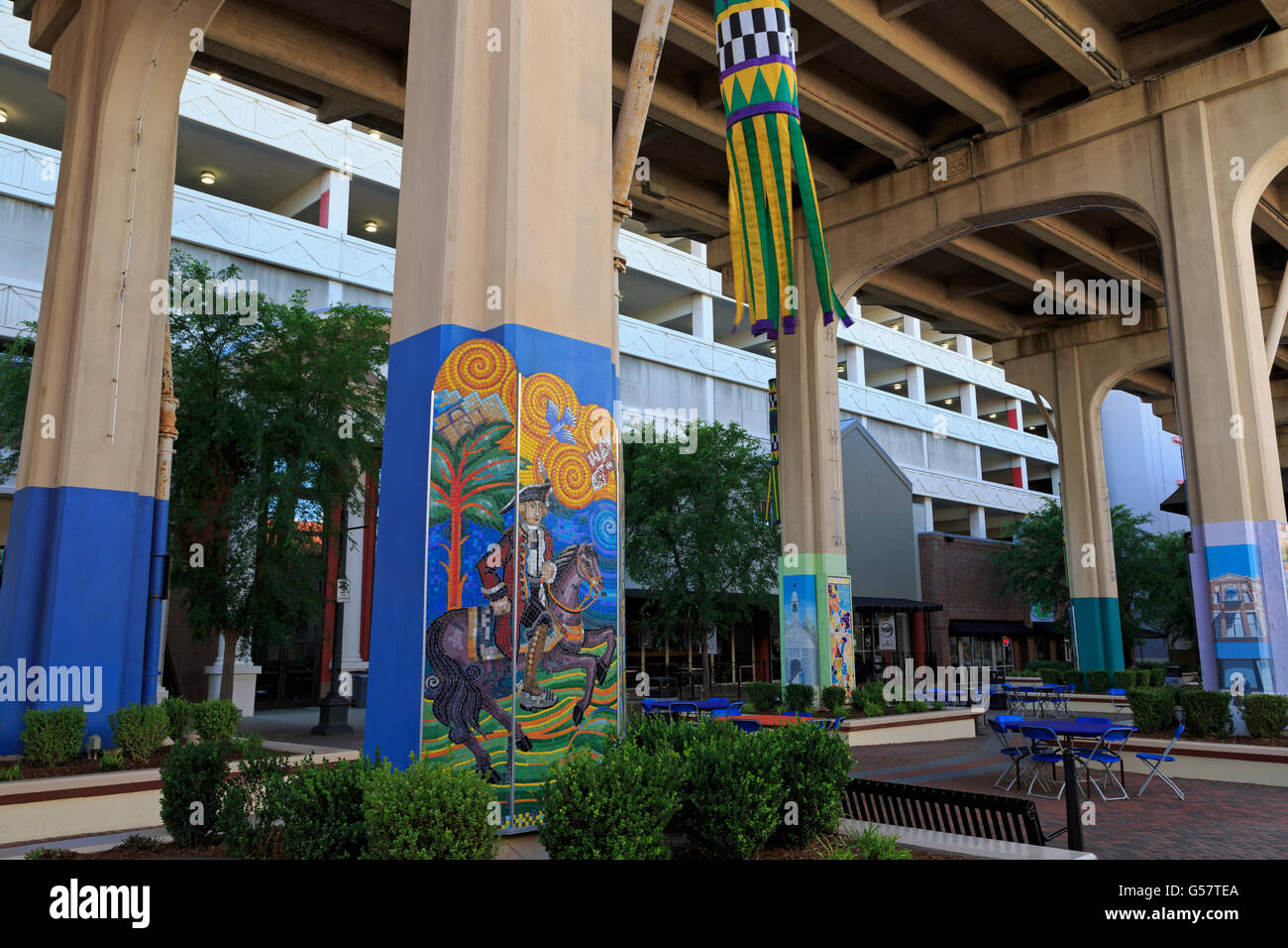 Texas Street Bridge, Red River District, Shreveport, Louisiana, Stati Uniti d'America Foto Stock