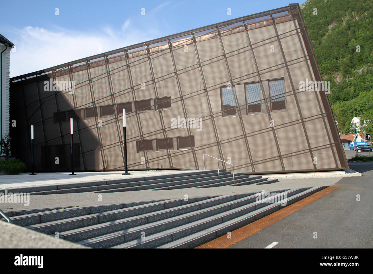 Nuovo edificio collegato all'Archivio nazionale di Bergen, Norvegia Foto Stock
