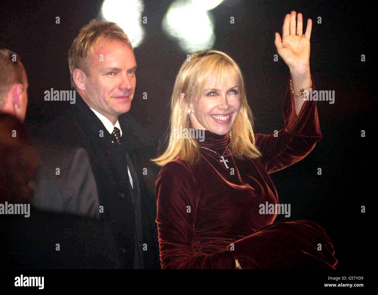 Sting & moglie Madonna del battesimo Foto Stock