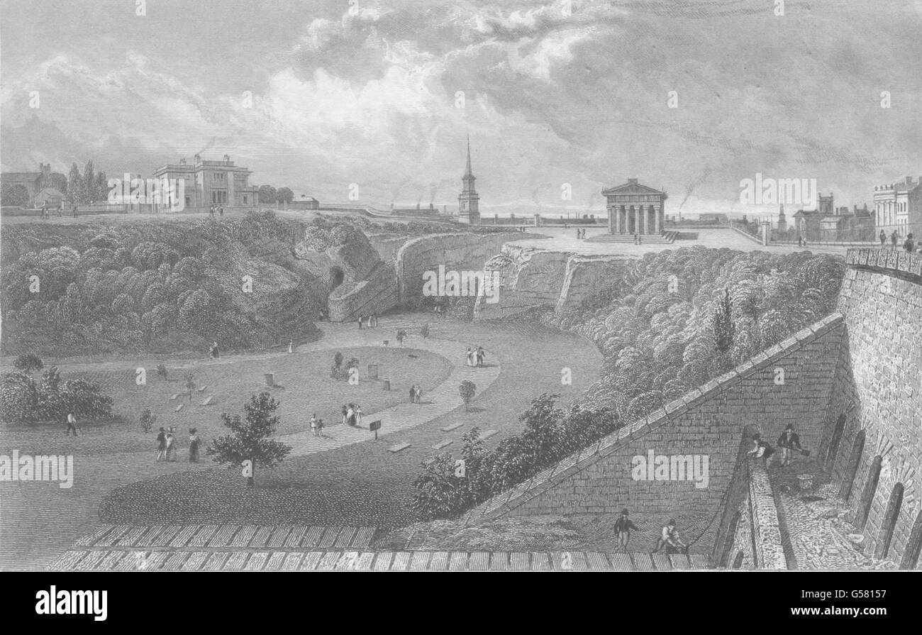 LIVERPOOL: San Giacomo cimitero. Liverpool. Guardando a Nord. (Pyne), stampa 1831 Foto Stock