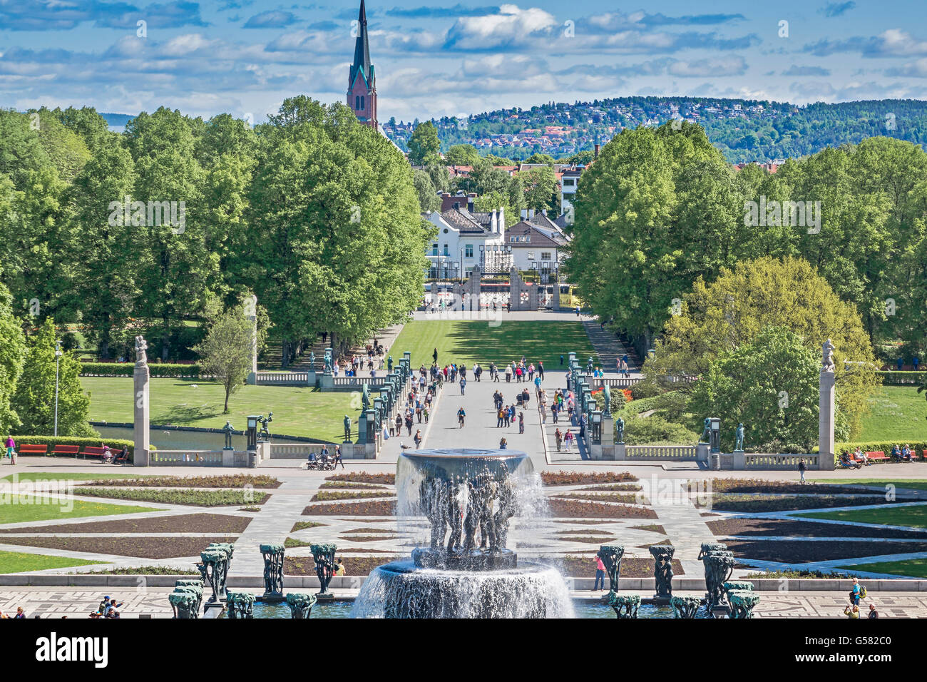 Gustav Vigeland Sculpture Park Oslo Norvegia Foto Stock