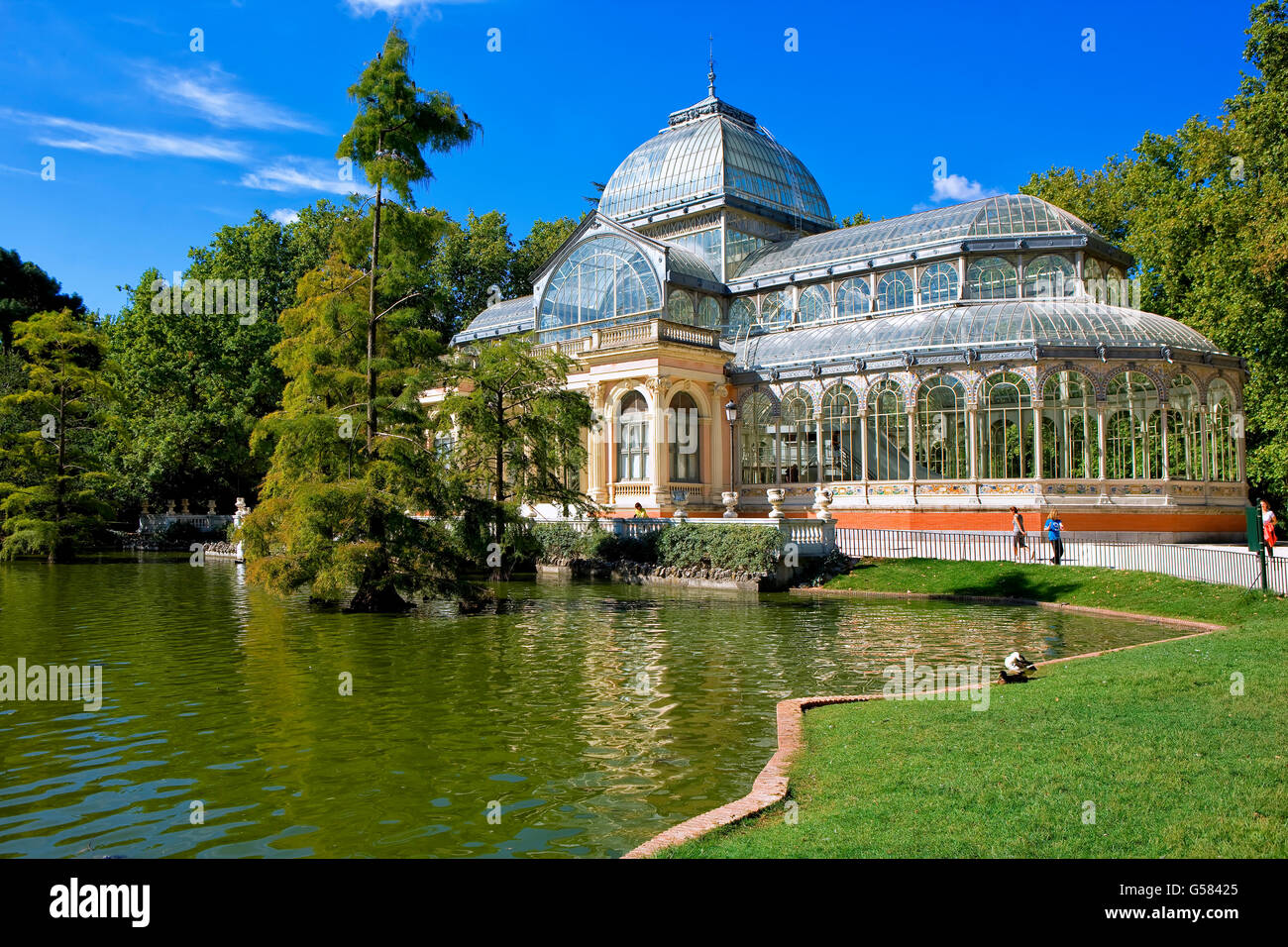 Palacio de Cristal nel Parque del Buen Retiro, Madrid Foto Stock