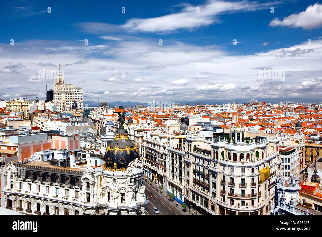 Orizzonte di Madrid Foto Stock