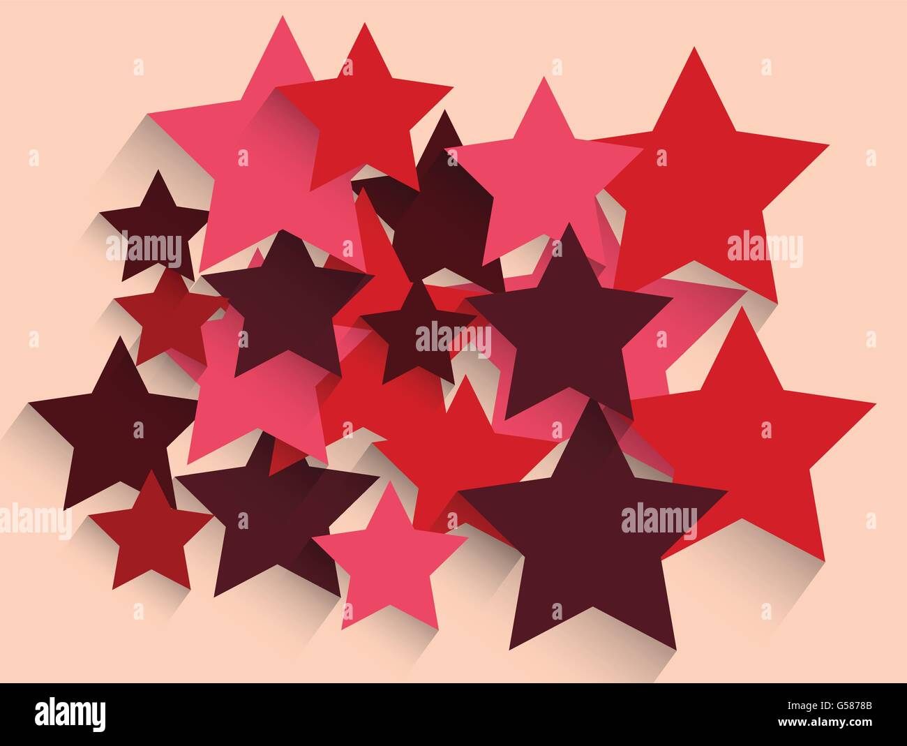 Abstract red star background creativo illustrazione vettoriale Illustrazione Vettoriale