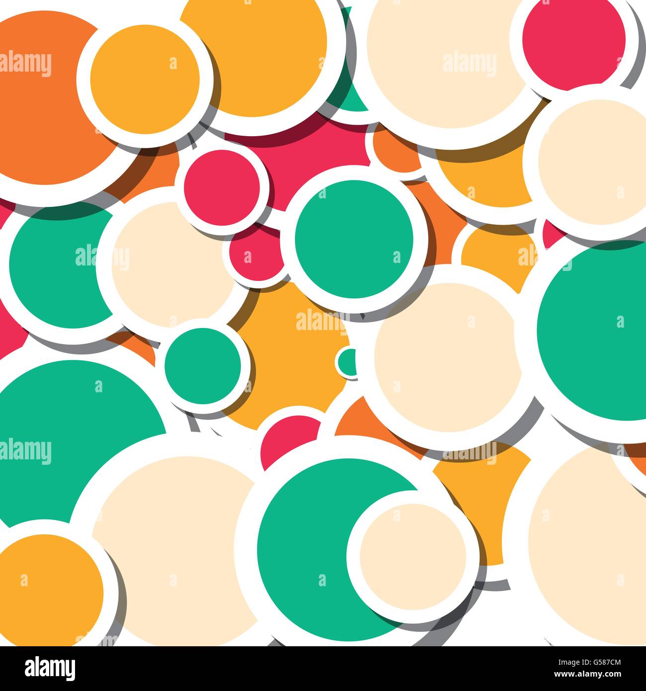 Colore estivo cerchi vettore astratta design illustrazione dello sfondo Illustrazione Vettoriale