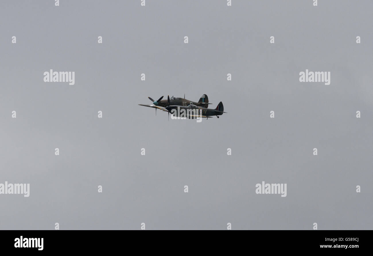 La Grande Guerra Team Display a Royal Air Force Coasford Air Show. WWI combattimenti in vintage e la riproduzione di aeromobili. Foto Stock