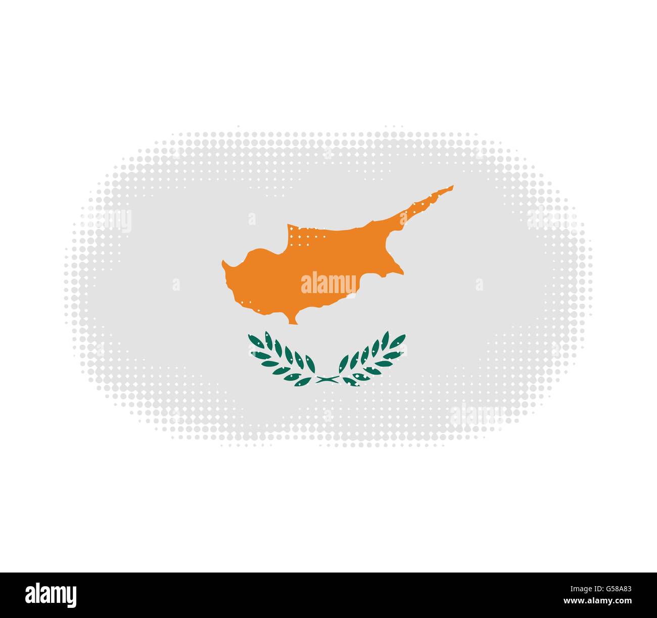 Bandiera di Cipro simbolo vettore mezzitoni illustrazione dello sfondo Illustrazione Vettoriale