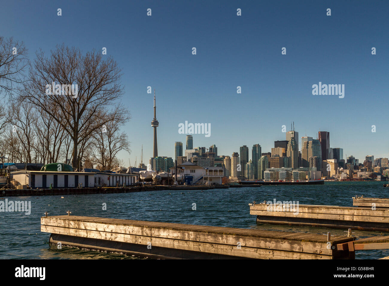 La citta' di Toronto vista da Centre Island, Toronto, Canada Foto Stock