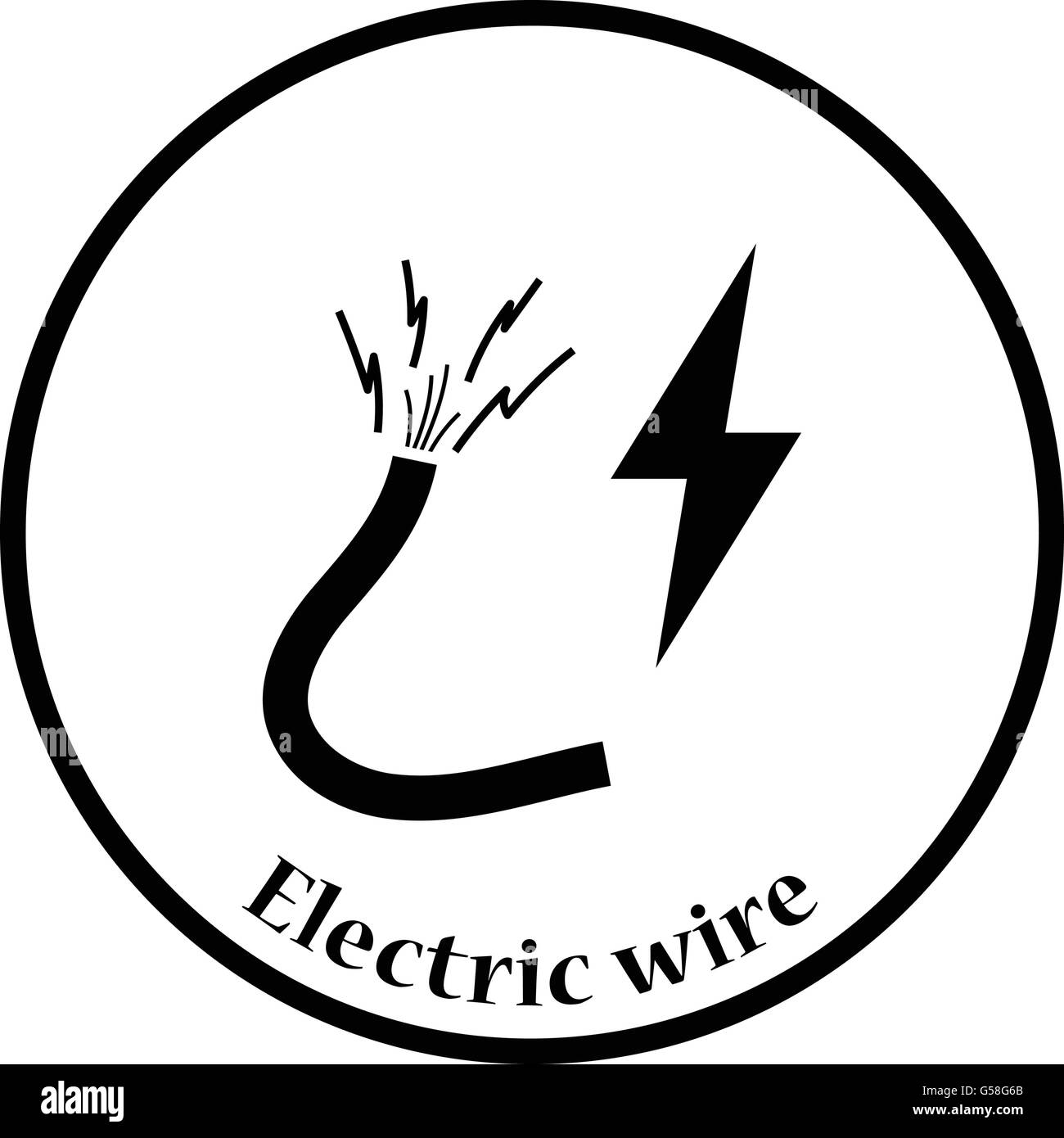 Icona del filo . Cerchio sottile design. Illustrazione Vettoriale. Illustrazione Vettoriale