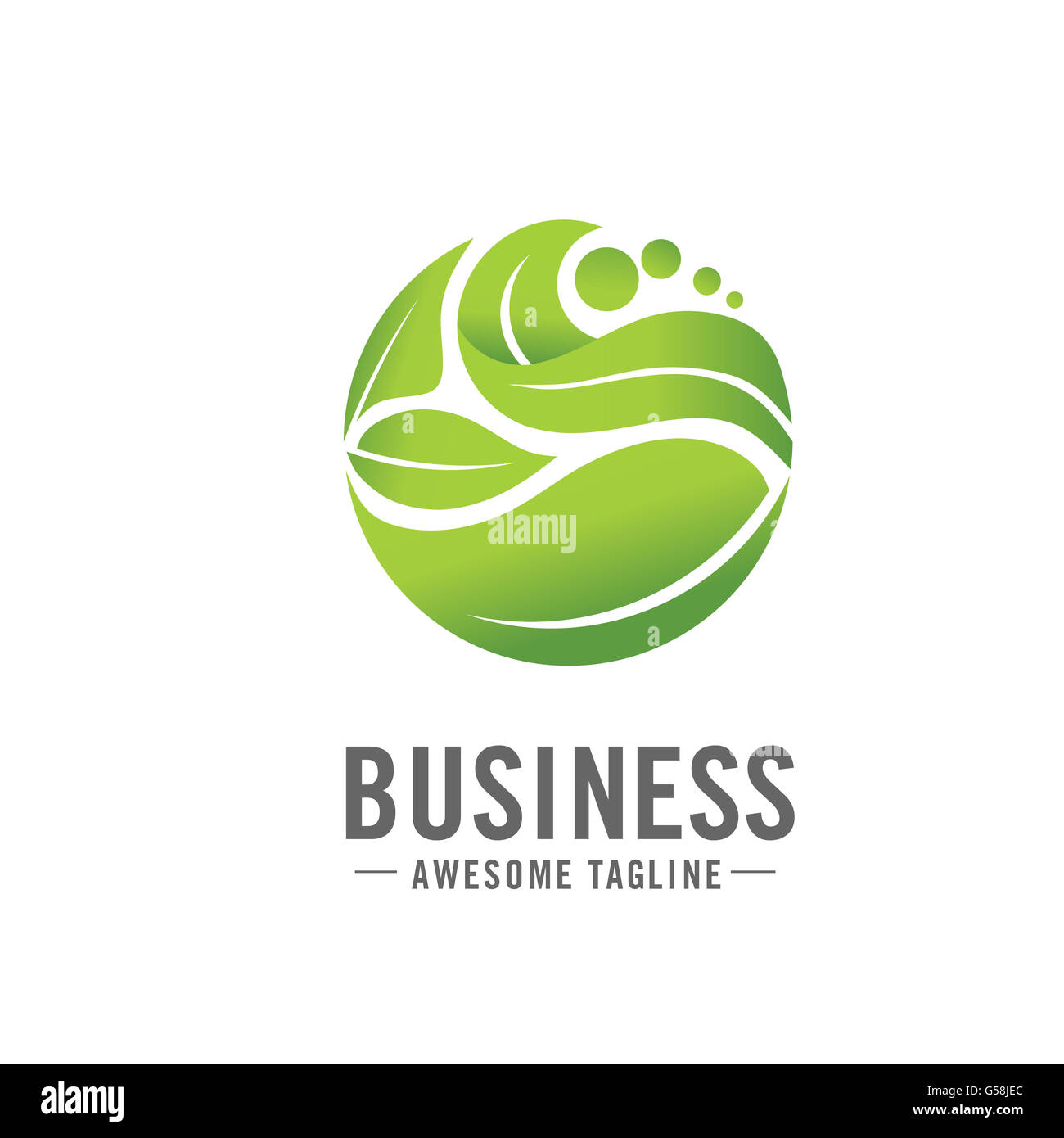 Moderno ed elegante Circolo concetto eco foglia verde logo design Foto Stock