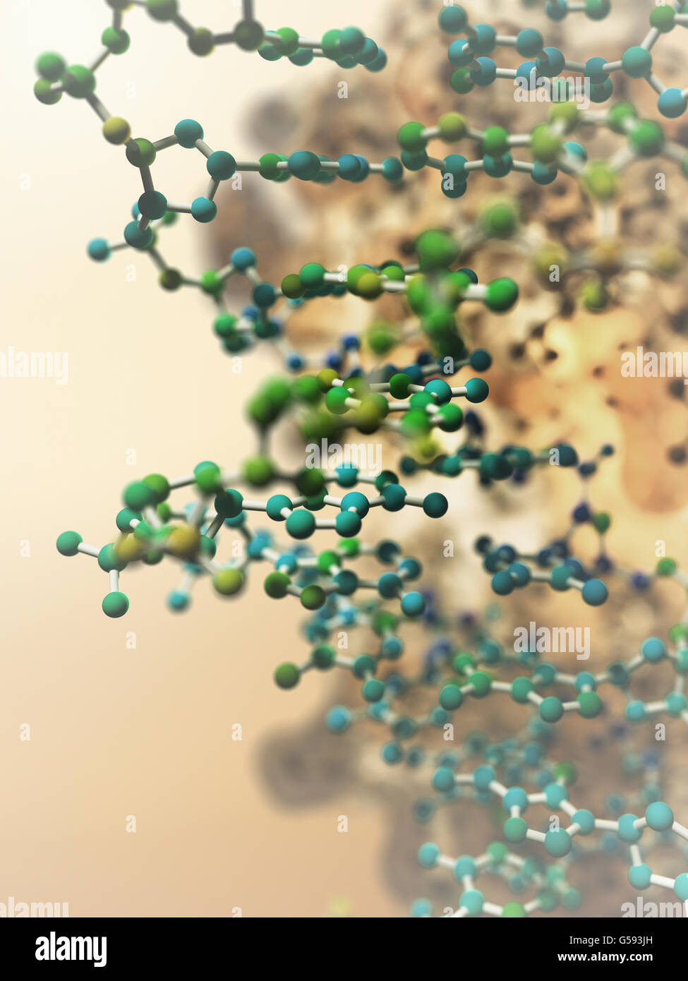 Dettaglio di un DNA a doppia elica molecola Foto Stock
