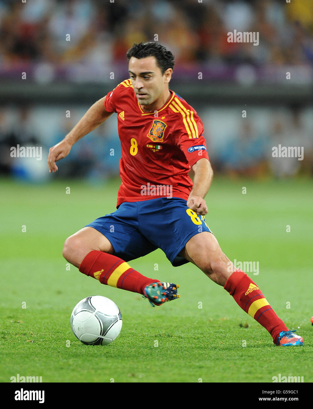 Calcio - UEFA Euro 2012 - finale - Spagna v Italia - Stadio Olimpico. Xavi Hernandez in Spagna Foto Stock