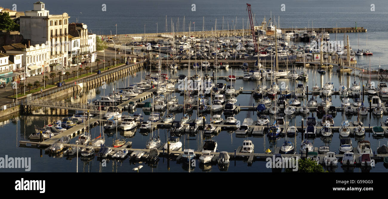 GB - DEVON: Torquay Harbour Panorama Foto Stock