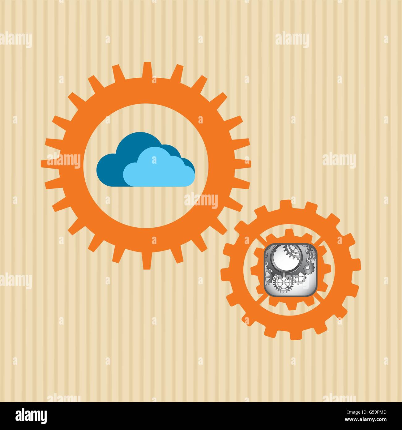 Il cloud computing design Illustrazione Vettoriale