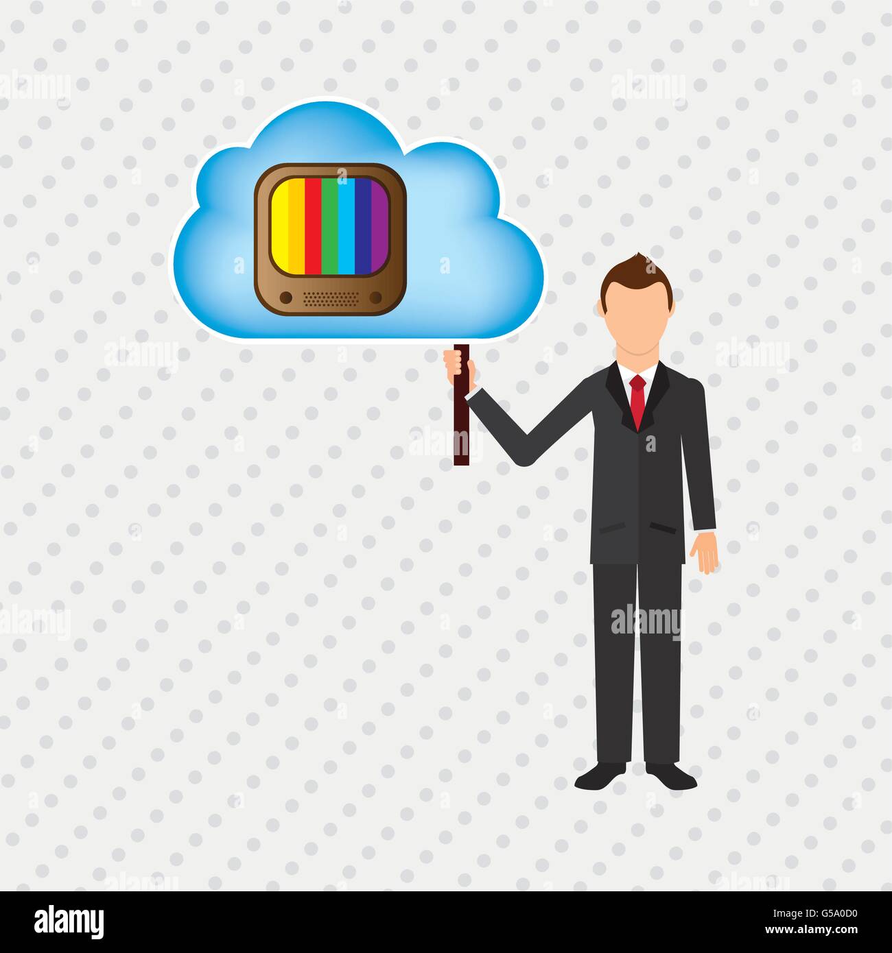 Il cloud computing design Illustrazione Vettoriale