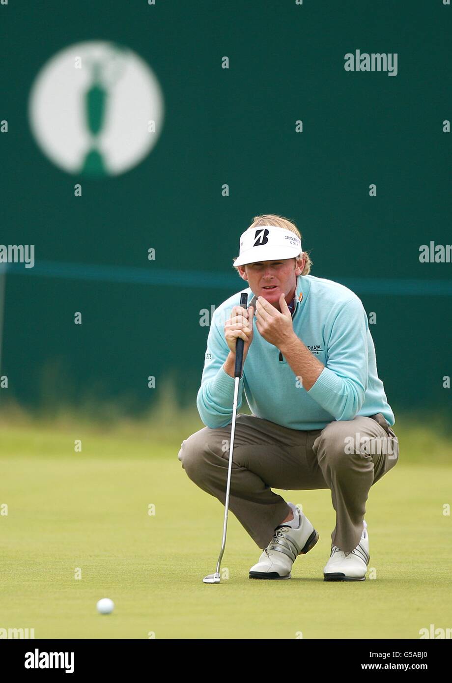 Golf - il Campionato Open 2012 - il secondo giorno - Royal Lytham & St. Annes Golf Club. Brandt Snedeker degli Stati Uniti allinea il suo putt sul diciottesimo verde Foto Stock