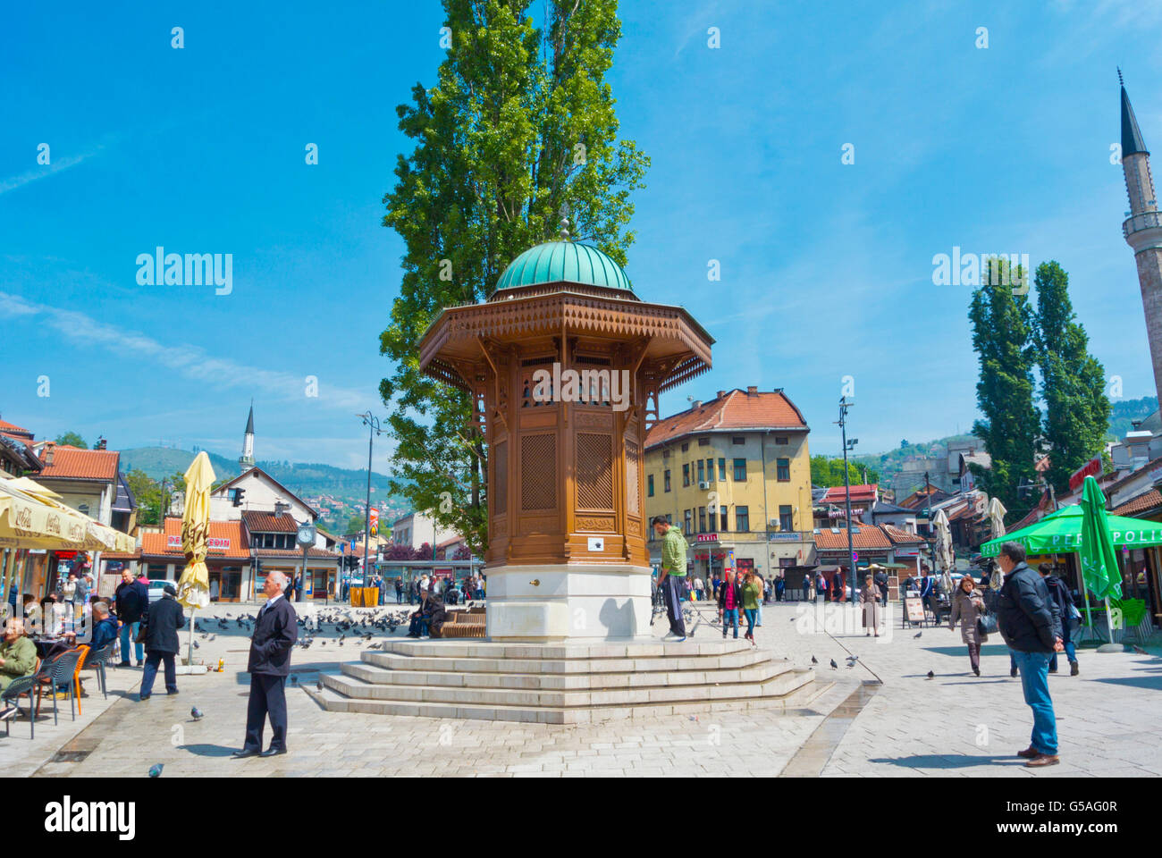 Sebilj square, Bascarsija, vecchio bazar trimestre, Sarajevo, Bosnia ed Erzegovina, Europa Foto Stock