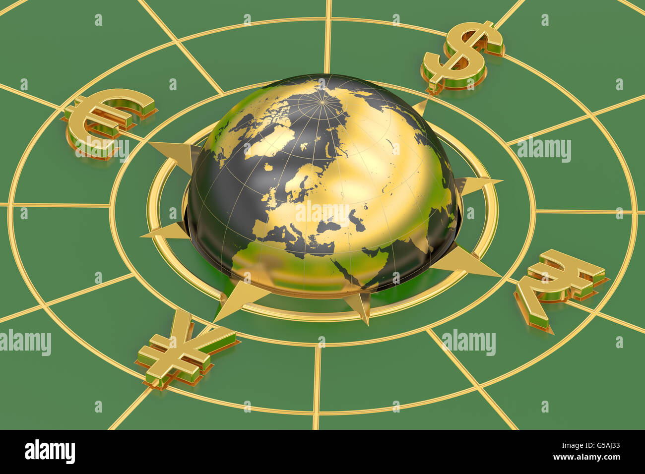 Valute globali concetto, rendering 3D Foto Stock