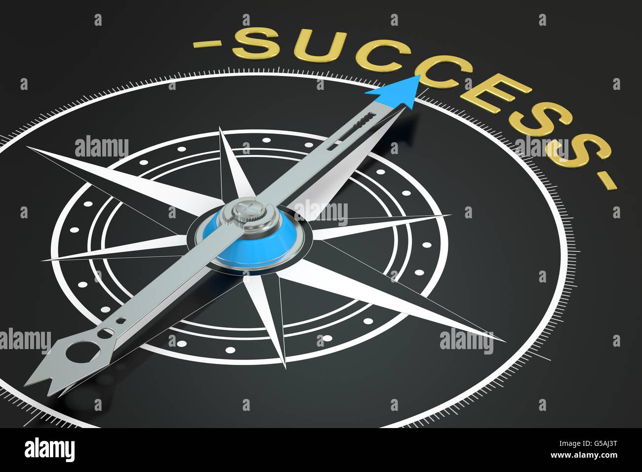 Successo il concetto di bussola, rendering 3D Foto Stock Successo il concetto di bussola, rendering 3D Foto Stock