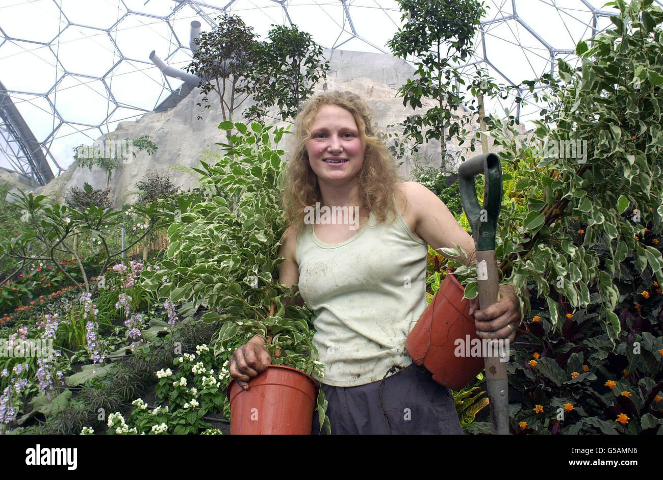 Progetto Eden giardiniere Foto Stock