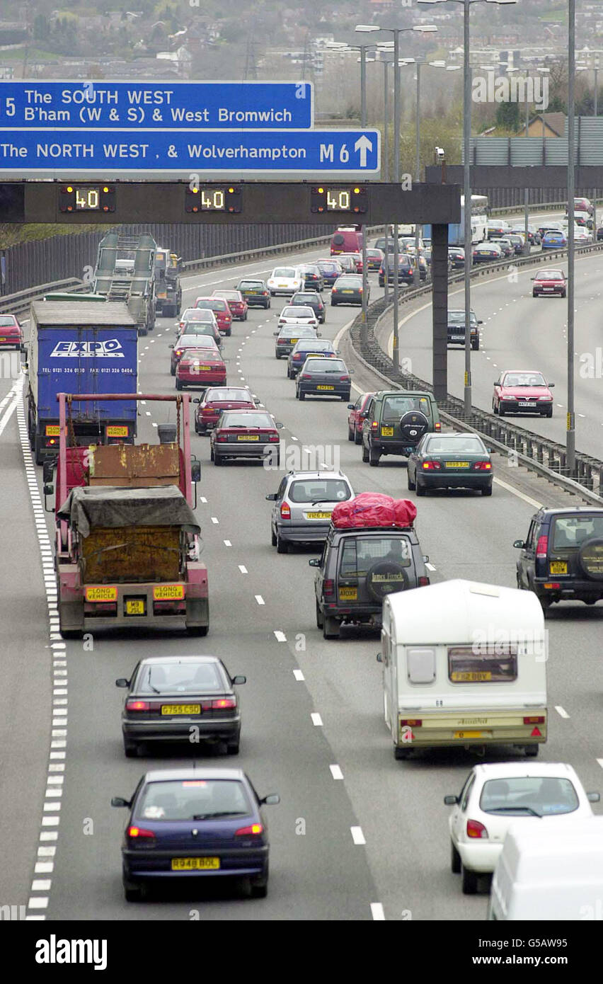 Midlands M6 il traffico Foto Stock