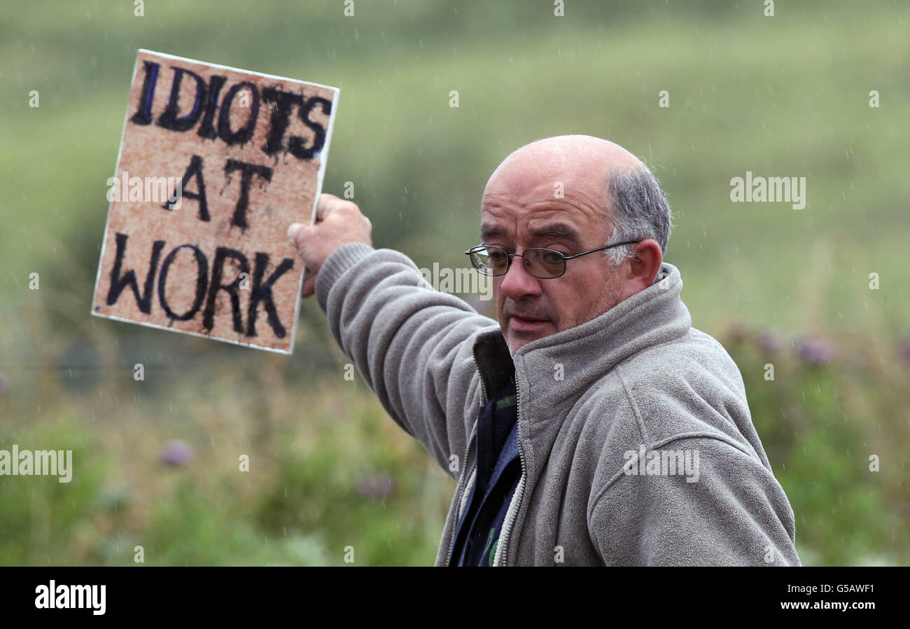 Shell Gas Bellanaboy protesta di raffineria Foto Stock