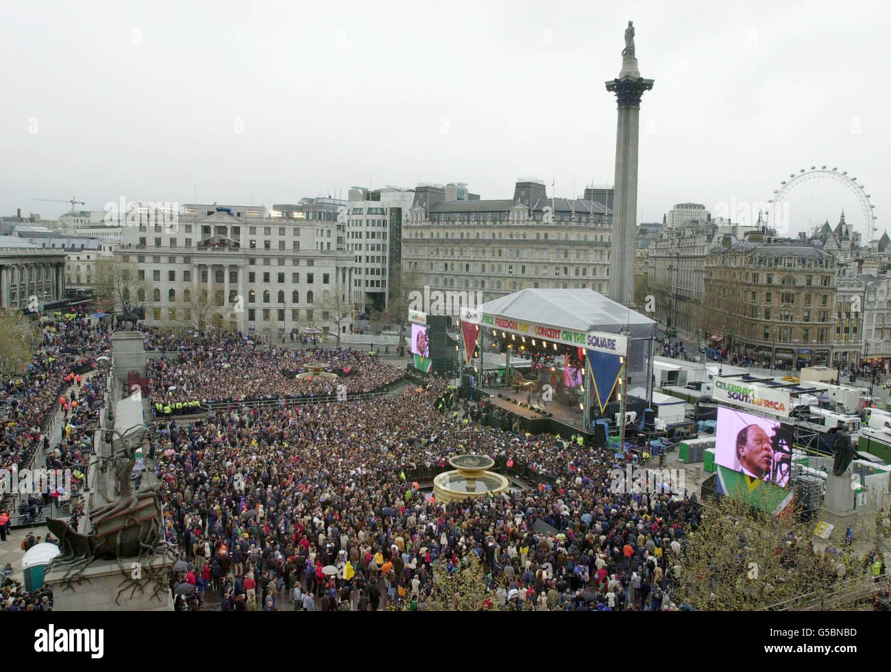 Sud Africa gig Trafalgar Square Foto Stock