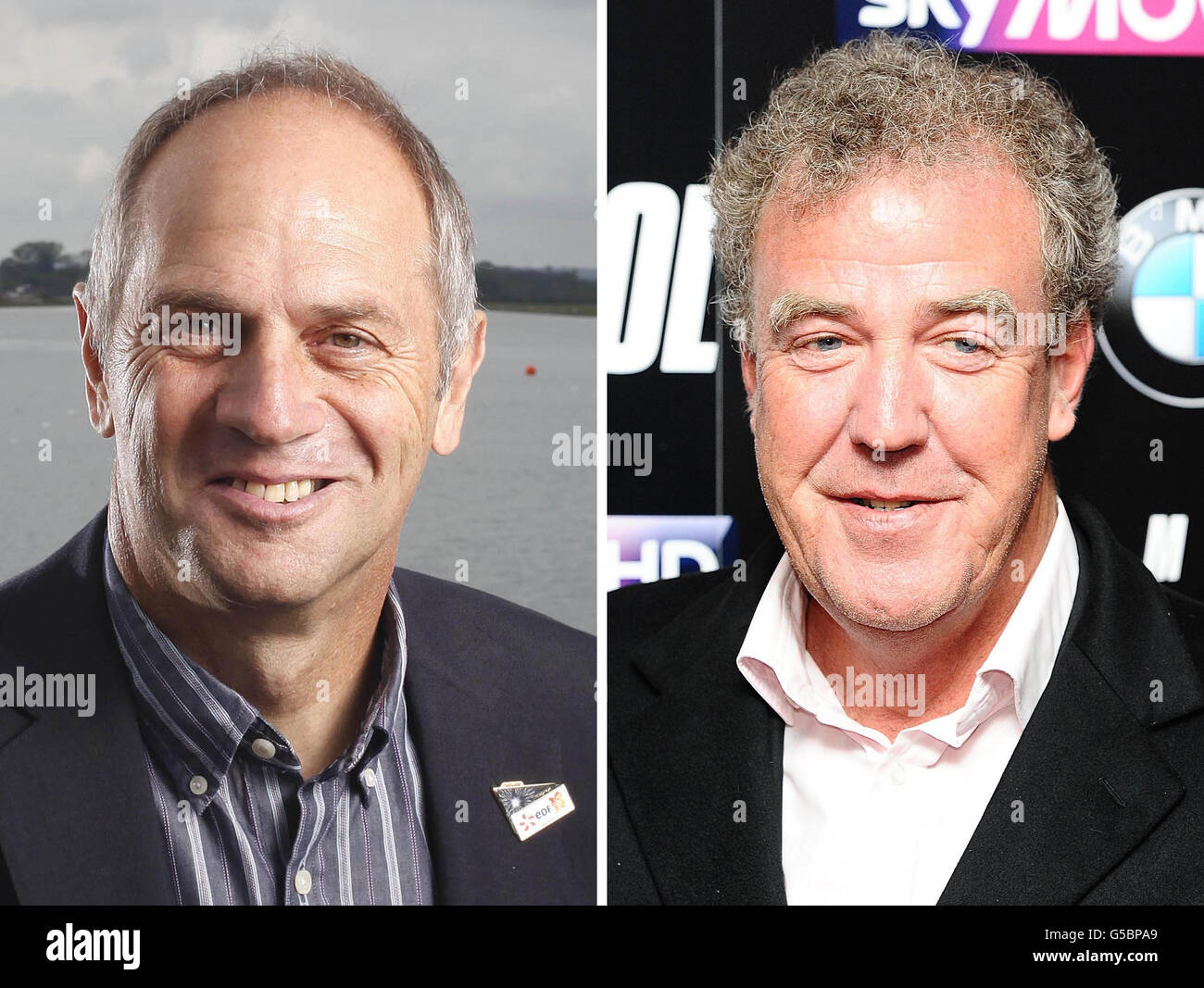 Foto non datate di Sir Steve Redgrave (a sinistra) e Jeremy Clarkson. Il cinque volte medaglia d'oro olimpica ha criticato i guadagni del presentatore Top Gear. Foto Stock
