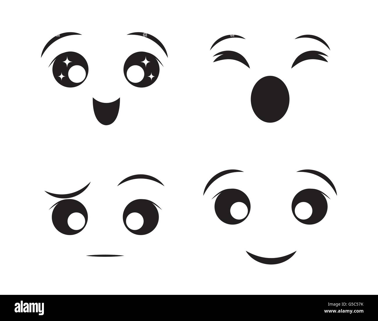 Funny cartoon face Illustrazione Vettoriale