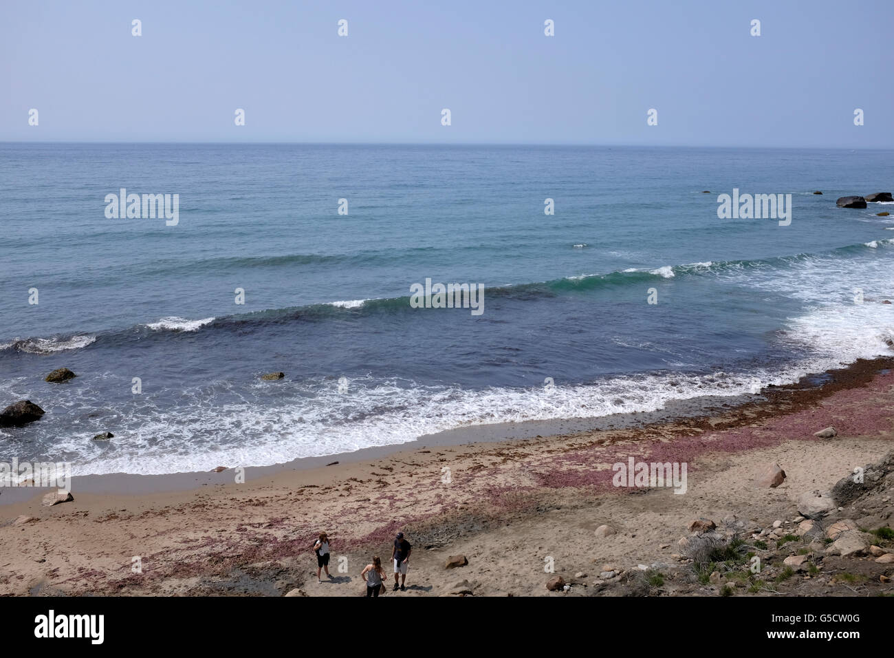 Spiaggia nei pressi del Mohegan Bluffs, Block Island, Rhode Island Foto Stock