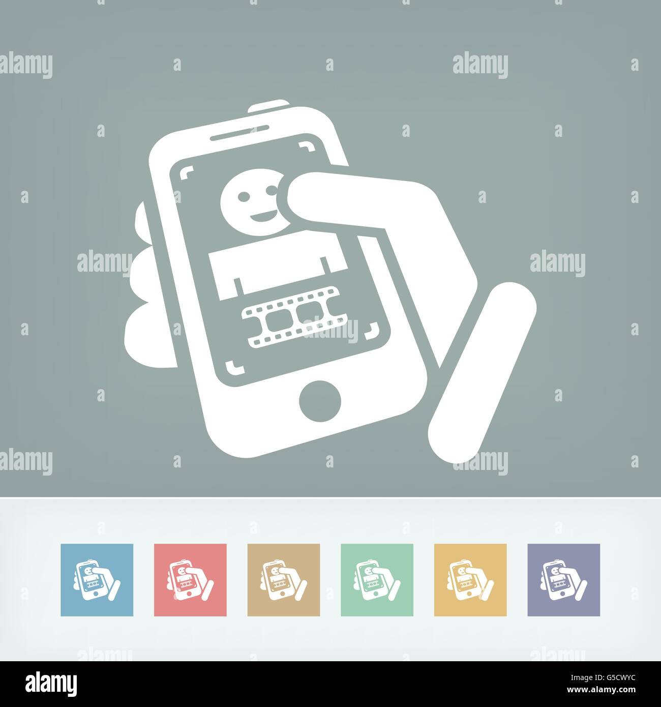 Video icona del touchscreen Illustrazione Vettoriale