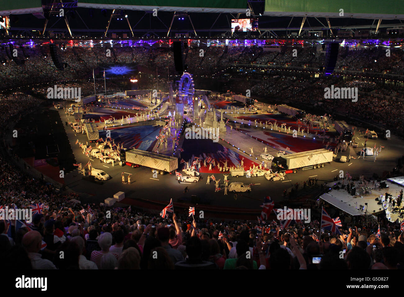 Cerimonia di chiusura dei Giochi Olimpici di Londra 2012 allo Stadio Olimpico di Londra. Foto Stock