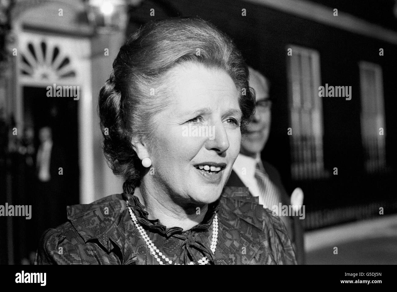 La Thatcher Isola Falkland colloqui di riscatto Foto Stock