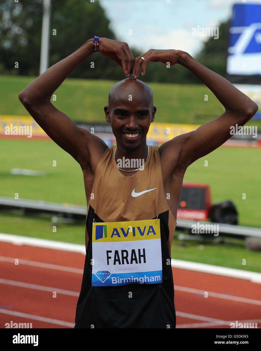 Atletica - Samsung Diamond League - Aviva Birmingham Grand Prix - Alexander Stadium. Il Mo Farah della Gran Bretagna dopo aver vinto la gara di 2 miglia al Gran Premio di Birmingham Foto Stock