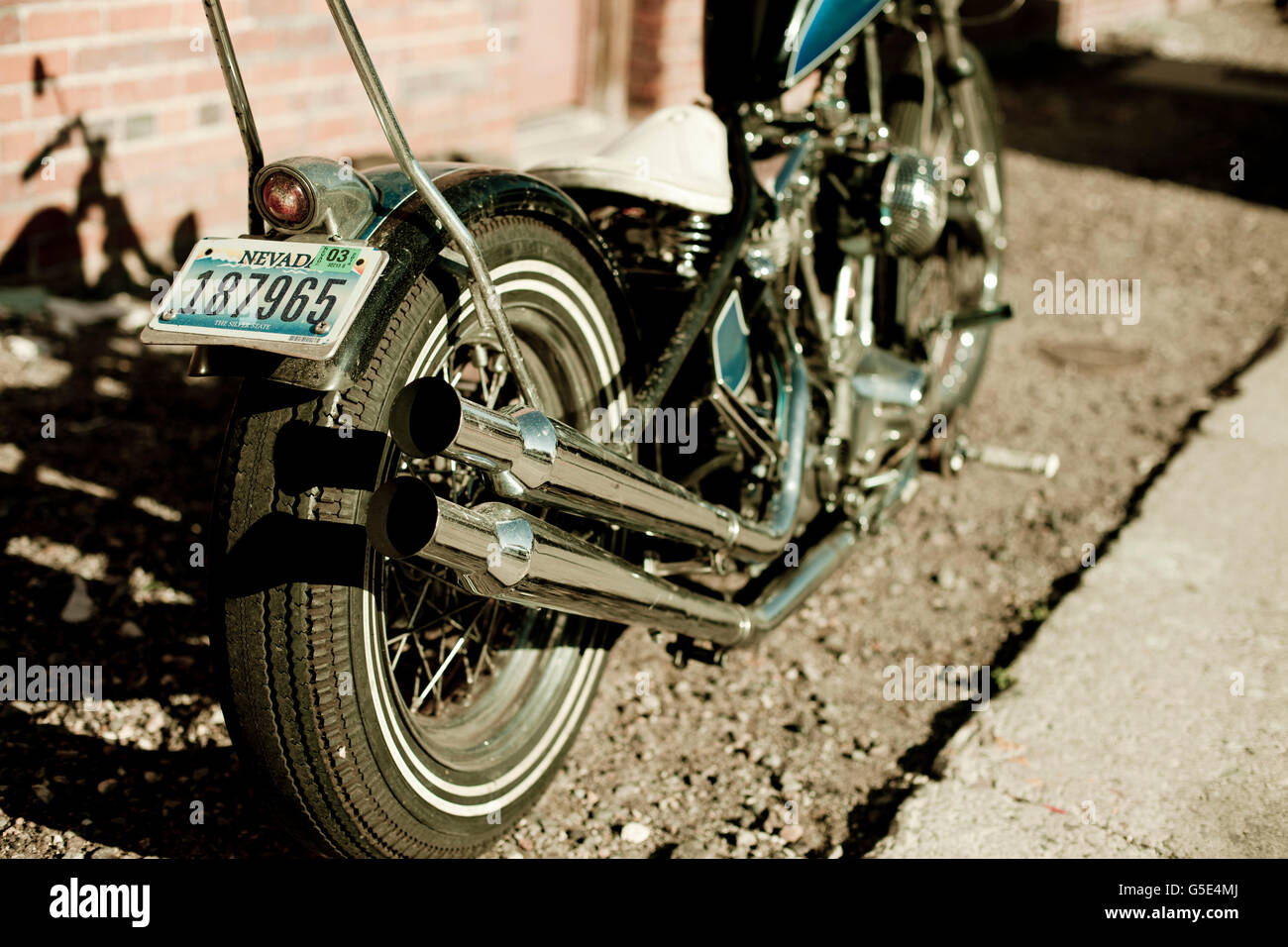 Periodo di vendemmia corretta motociclo del trinciapaglia Foto Stock