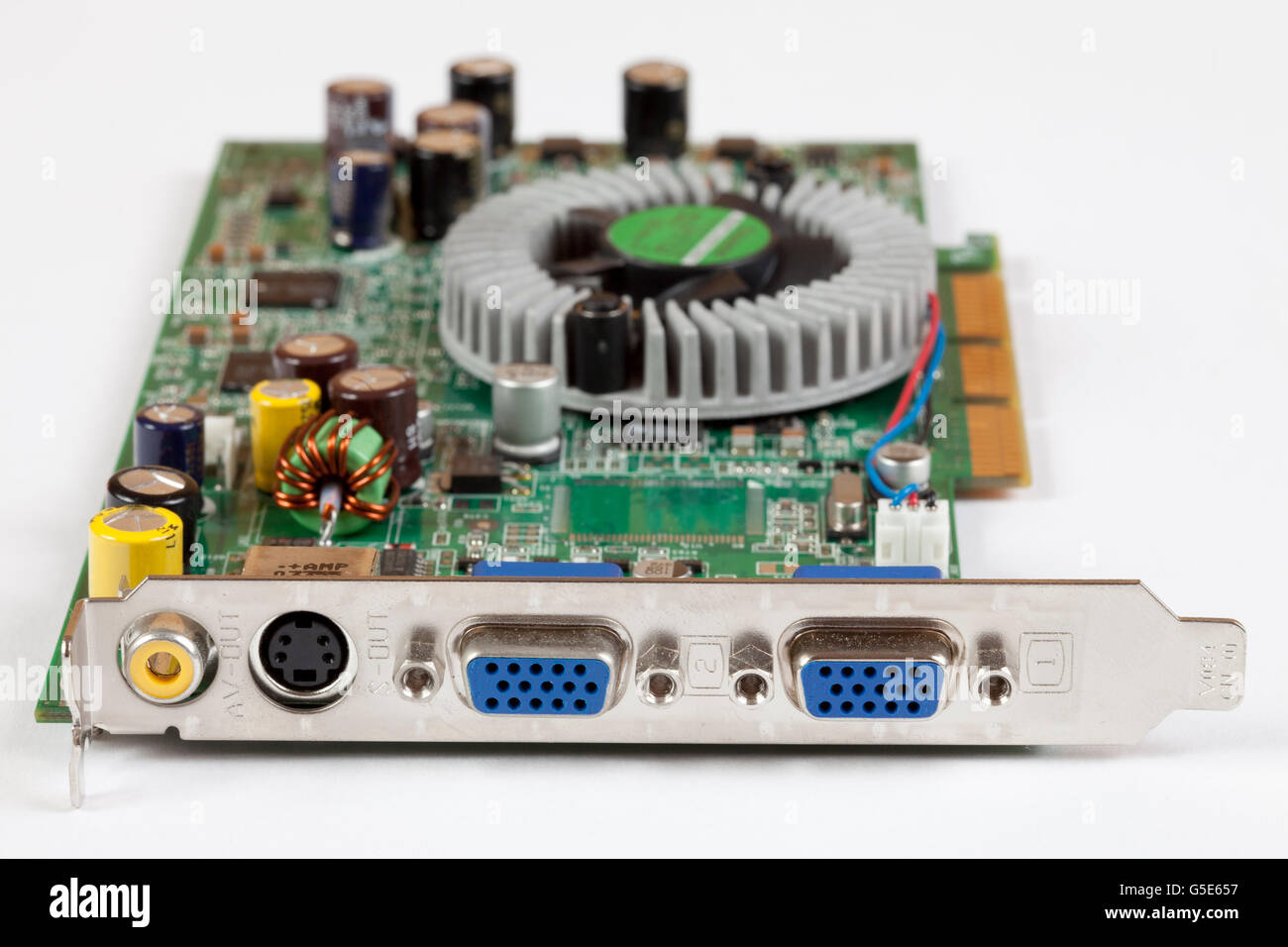 Scheda grafica con una ventola di raffreddamento Foto Stock
