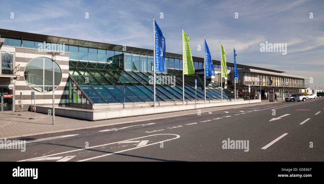 Dall'aeroporto di Dortmund, la zona della Ruhr, Renania settentrionale-Vestfalia Foto Stock