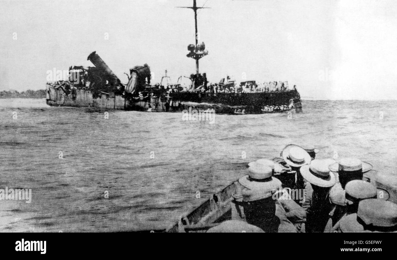 Un relitto senza forma dopo il suo incontro con la HMS Sydney, l'incrociatore tedesco Emden ashore sulle Isole Cocos nel 1914. Foto Stock