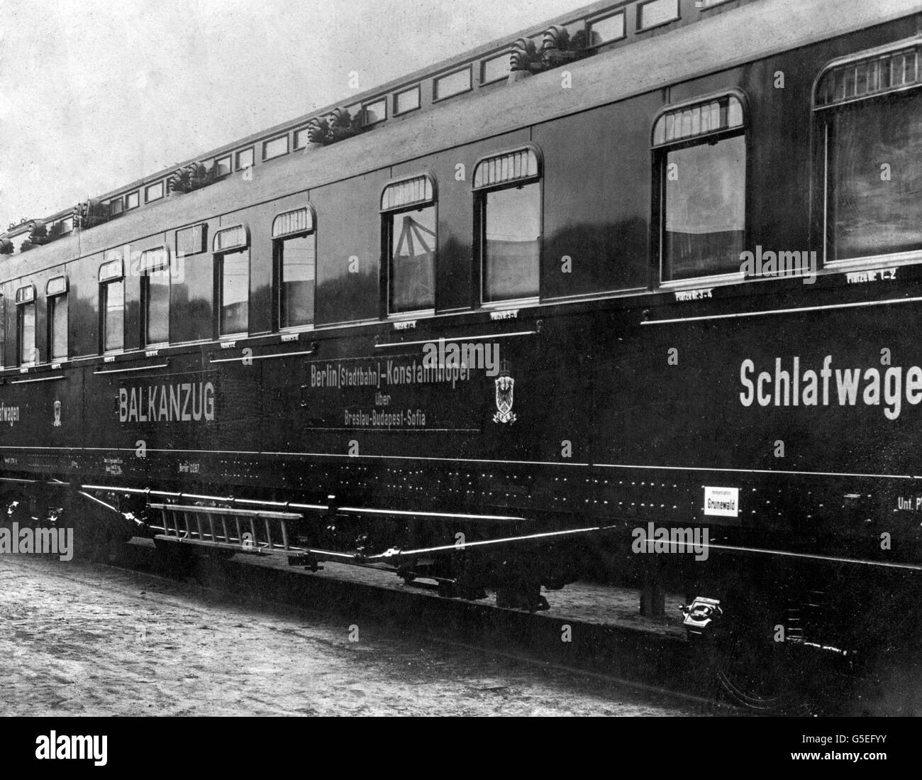 Il treno Balkanzug, che portò i tedeschi a Sofia e Costantinopoli, fino a quando gli Alleati presero il controllo delle ferrovie bulgare nel 1918. Foto Stock