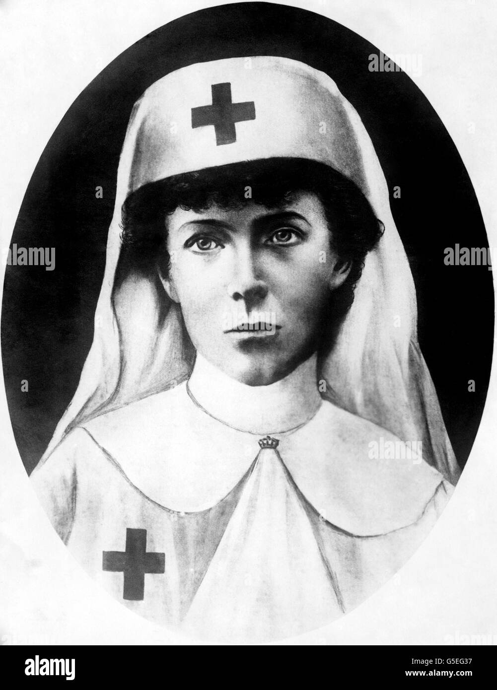 Elisabetta di Baviera, Regina del Belgio, come infermiera della Croce Rossa nel 1914. Foto Stock
