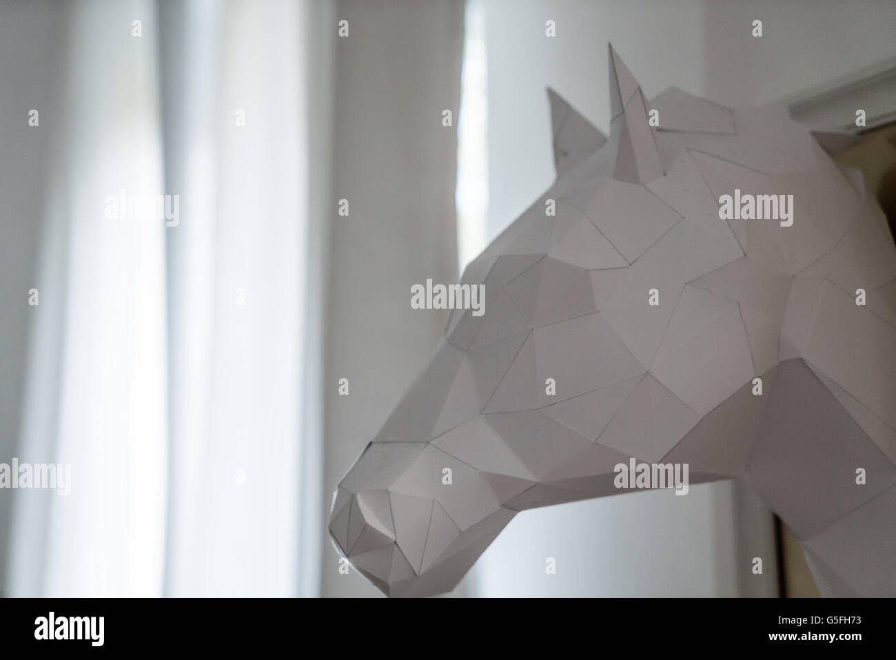 Origami White Horse Foto Stock