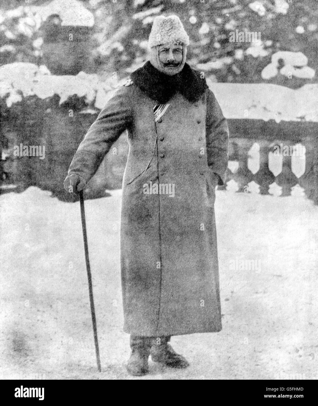 Kaiser Wilhelm II di Germania in un cappello di Astrakhan. Foto Stock