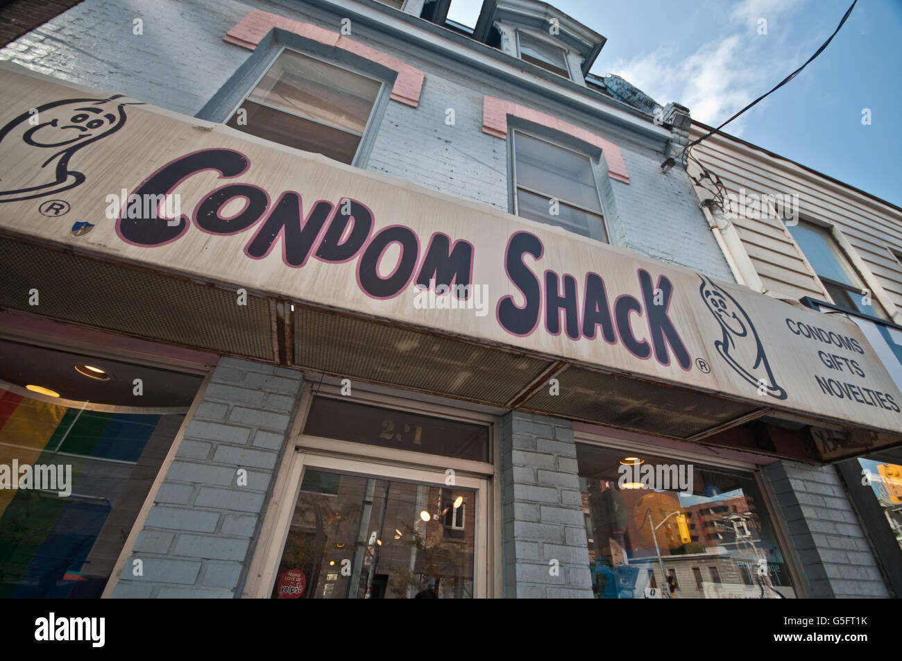 America del nord, Canada Ontario, Toronto, preservativo Shack su Queen Street West Foto Stock