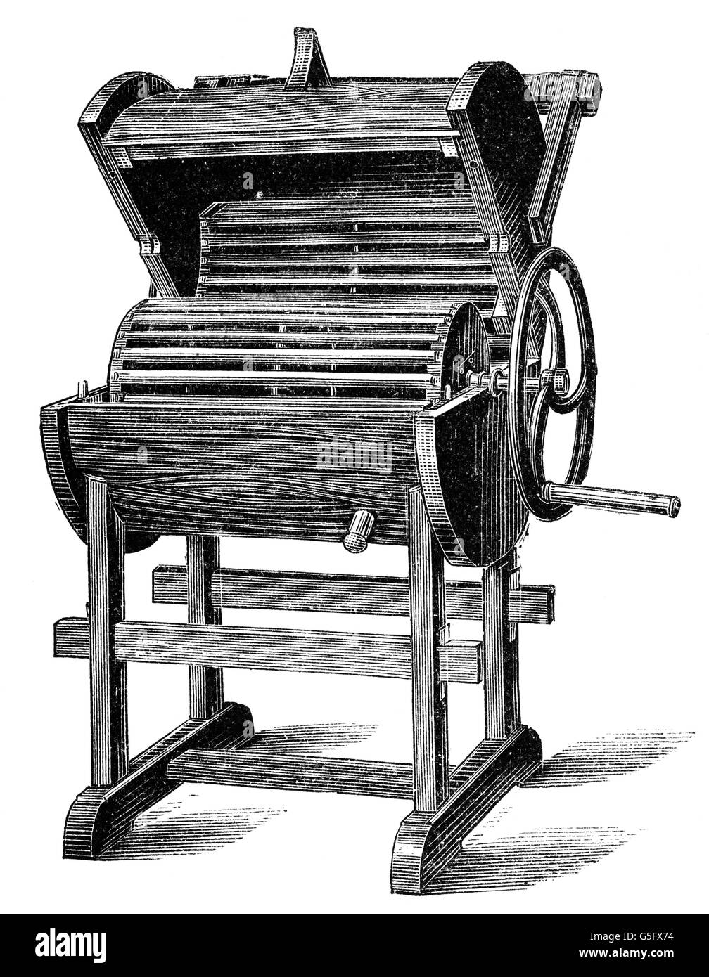 Casa, lavaggio, lavatrice di G.C.Warnstorff, incisione legno, XIX secolo, XIX secolo, grafica, grafica, ingegneria, tecnologia, tecnologie, progresso, lavanderia, cilindro, manico, maniglie, lavoro domestico, lavori domestici, lavori domestici, faccende domestiche, fai le faccende, pulizia, , lavatrice automatica, lavatrice automatica, casa, famiglie, lavaggio, lavaggio, storico, non-ulteriori diritti Foto Stock
