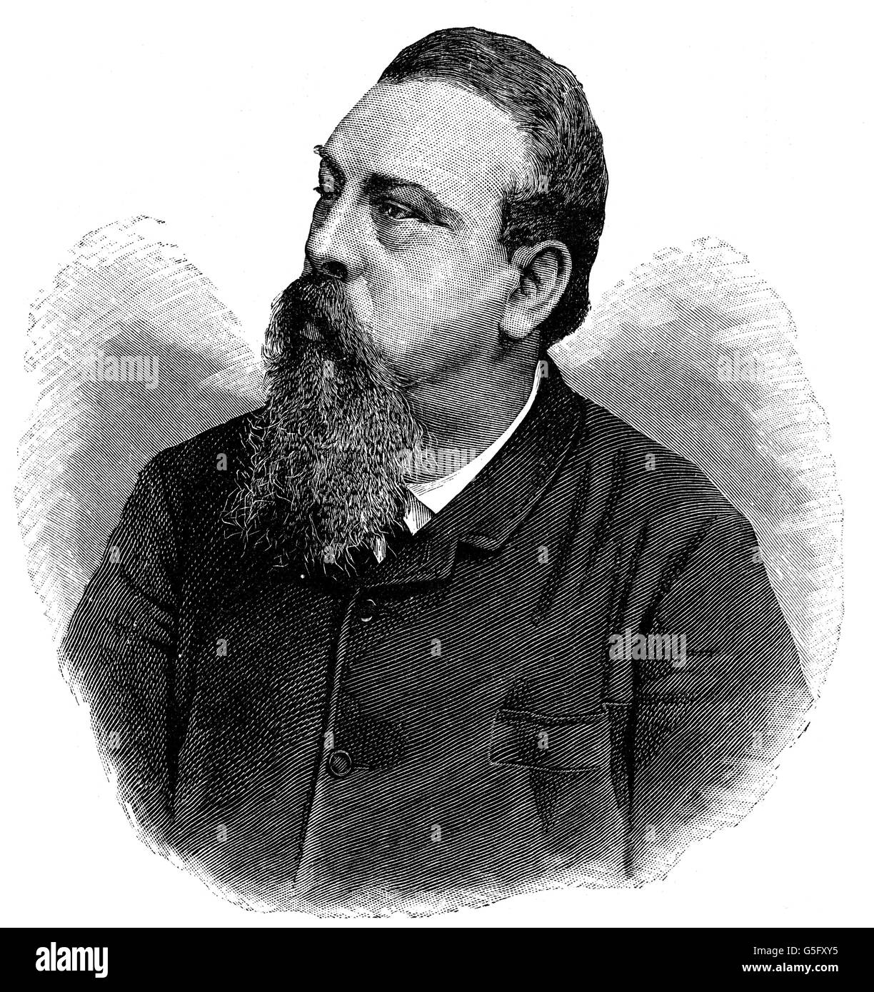 Schloegl, Friedrich, 7.12.1821 - 7.10.1892, autore/scrittore austriaco, ritratto, basato su una fotografia, incisione in legno, circa 1900, Foto Stock