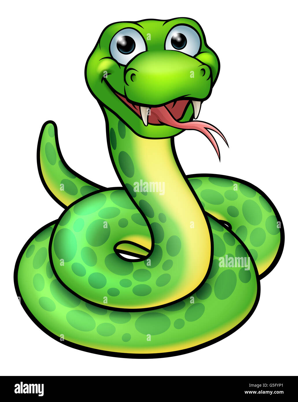 Una illustrazione di un cartoon carino snake mascotte Foto Stock