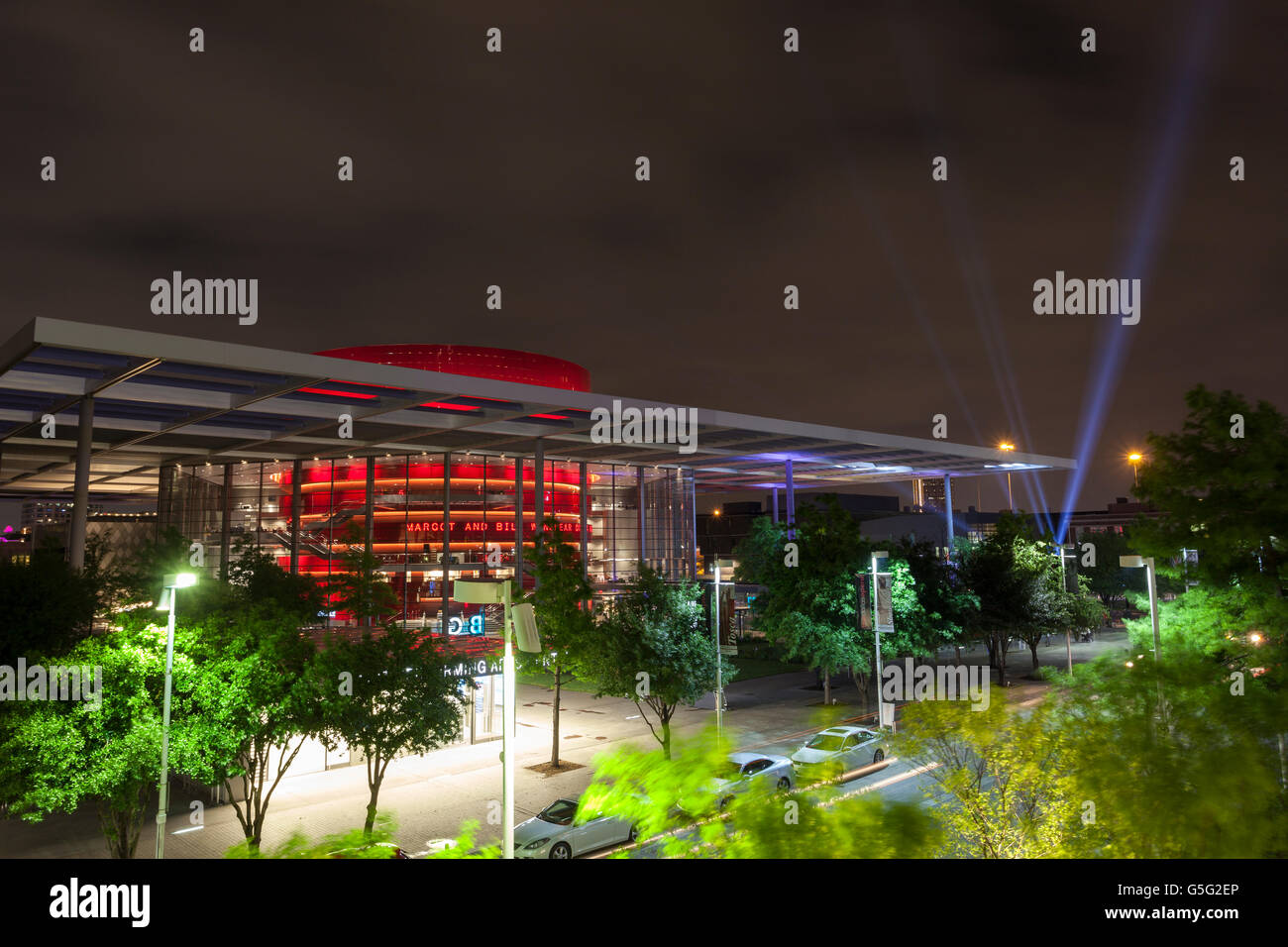 Dallas Performing Arts Center di notte Foto Stock