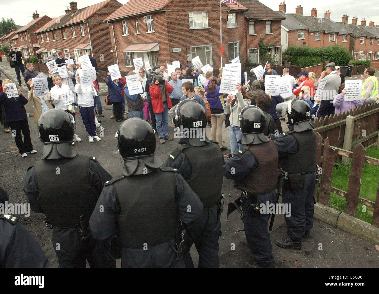 Scuola cattolica proteste Foto Stock