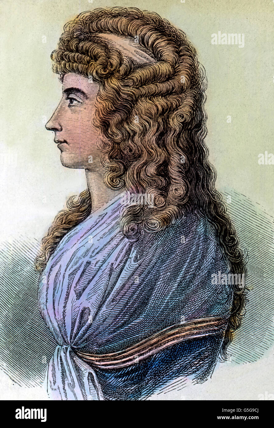 Charlotte Albertine Ernestine von Stein (1742 - 1827), Goethes Freundin. Amico di Goethe. donna, ritratto, profilo, moda, XVIII secolo, Europa, Germania, storia, storico, 1910S, 1920s, xx secolo, archivio, Carl Simon, Foto Stock